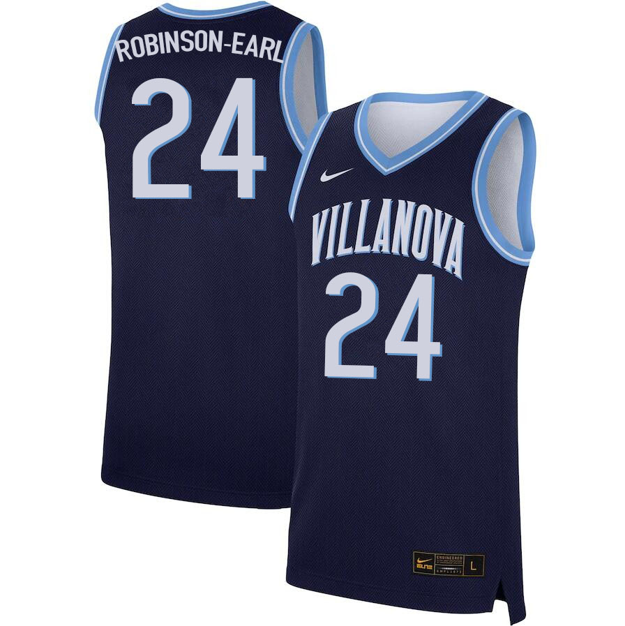 Men #24 Jeremiah Robinson-Earl Villanova Wildcats College Basketball Jerseys Sale-Navy - Click Image to Close